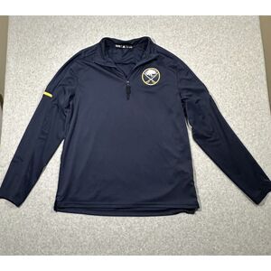 Adidas Buffalo‎ Sabres Mens Jacket Med  Blue 1/4 Performance Pullover NHL Hockey